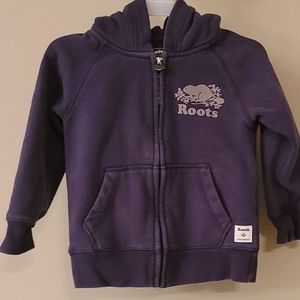 Roots kids navy zip up sweatshirt